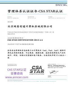 DNV CSA STAR認(rèn)證證書